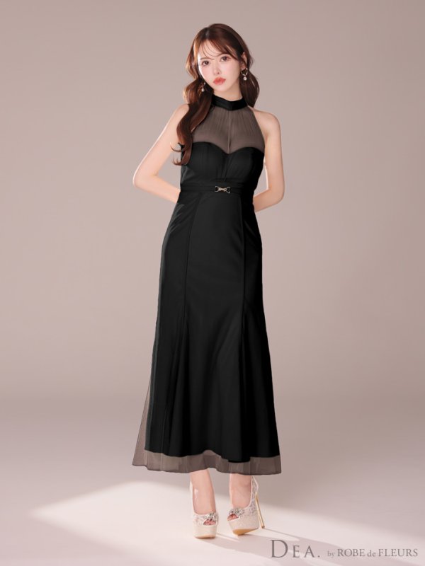 画像12: XS-Lサイズあり【DEA./ディア】シースルー/ ホルターネック/ チュール/ ワンピース/ ロングドレス/ キャバドレス long[OF08] (12)