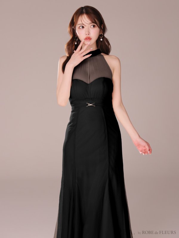 画像13: XS-Lサイズあり【DEA./ディア】シースルー/ ホルターネック/ チュール/ ワンピース/ ロングドレス/ キャバドレス long[OF08] (13)