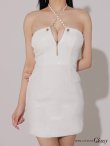 画像17: XSサイズあり【ROBE de FLEURS Glossy/ローブ・ド・フルール グロッシー】クロスストラップ/ スパンコール/ タイト/ ミニドレス/ キャバドレス[OF2] (17)