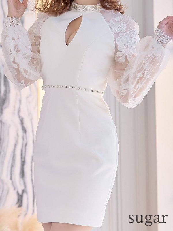 画像10: Lサイズあり【IRMA/イルマ】ワンカラー/ 長袖/ 袖あり/ カットアウト/ ハイネック/ タイト/ ミニドレス【HC02】 (10)