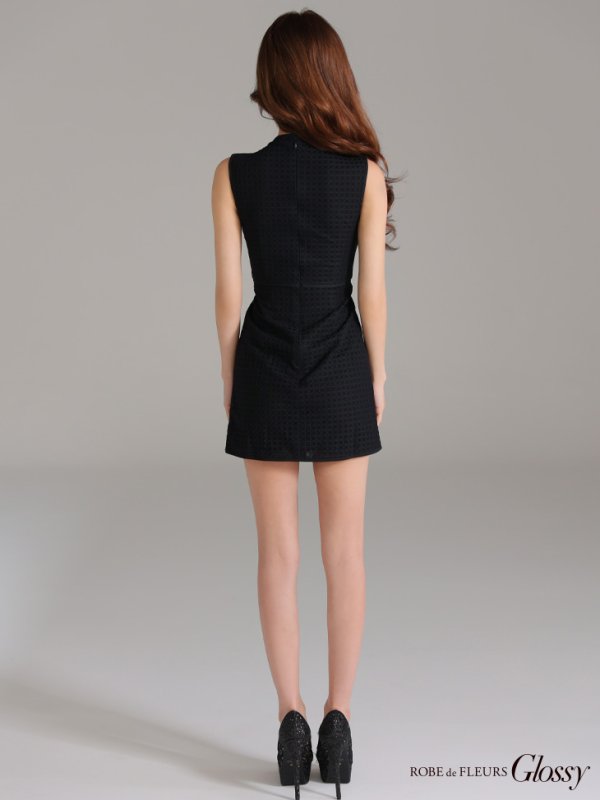 画像14: XSサイズあり【Glossy/グロッシー】シンプル/ ノースリーブ/ バストジップ/ タイト/ ミニドレス/ キャバドレス[OF08] (14)