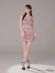 画像3: XSサイズあり【ROBE de FLEURS Glossy/ローブ・ド・フルール グロッシー】サテンリボン/ クロスネック/ セットアップ/ ミニドレス/ キャバドレス[OF2] (3)