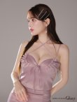 画像5: XSサイズあり【ROBE de FLEURS Glossy/ローブ・ド・フルール グロッシー】サテンリボン/ クロスネック/ セットアップ/ ミニドレス/ キャバドレス[OF2] (5)