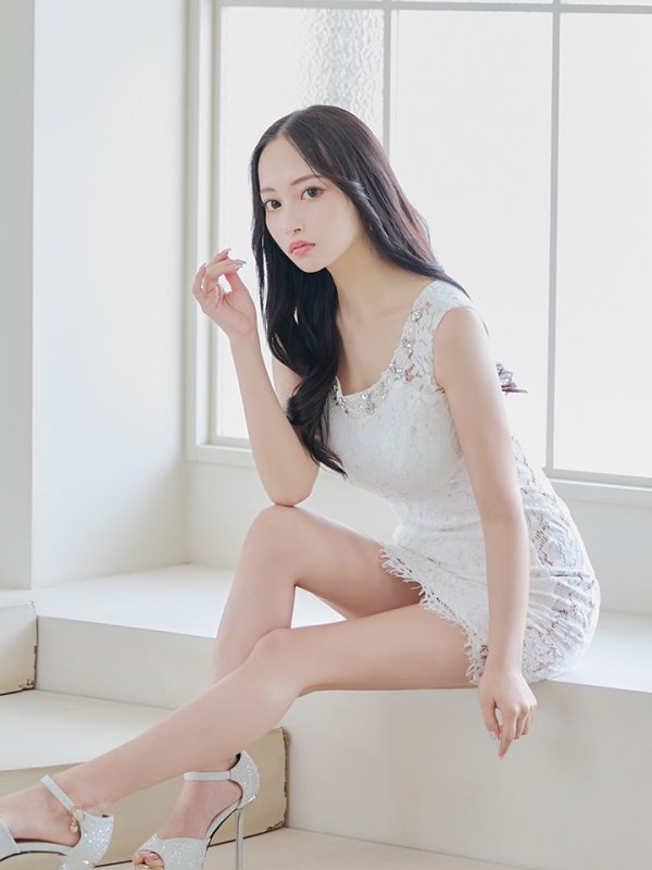 画像6: XSサイズあり【IRMA/イルマ】総レース/ ビジュー/ パール/ ノースリーブ/ スリット/ タイト/ ミニドレス/ キャバドレス【HC02】 (6)