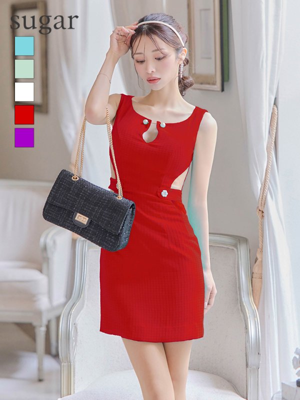 画像40: 門りょうちゃん着用sugarオリジナルカラー・XSサイズあり【IRMA/イルマ】ワンカラー/ チェック/ カットアウト/ サイドシアー/ タイト/ ミニドレス/ キャバドレス【HC02】 (40)