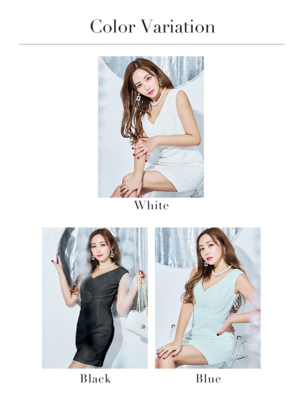 画像12: XSサイズあり【IRMA/イルマ】ワンカラー/ ストレッチ/ ダイヤ柄/ タック/ ノースリーブ/ ジップスリット/ タイト/ ミニドレス/ キャバドレス【HC02】 (12)