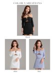 画像27: XSサイズあり【ROBE de FLEURS Glossy/ローブ・ド・フルール グロッシー】オフショル/ ホルター/ バストスリット/ セットアップ/ ミニドレス/ キャバドレス[OF2] (27)