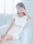 画像2: XS-Lサイズあり【IRMA/イルマ】シンプル/ ワンカラー/ 半袖/ 袖あり/ ビジュー/ タイト/ ミニドレス/ キャバドレス[OF2A] (2)