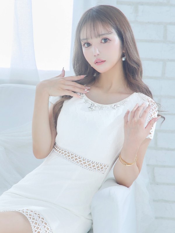 画像6: XS-Lサイズあり【IRMA/イルマ】シンプル/ ワンカラー/ 半袖/ 袖あり/ ビジュー/ タイト/ ミニドレス/ キャバドレス【HC02】 (6)