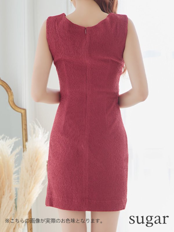 画像9: XSサイズあり【IRMA/イルマ】ワンカラー/ ウエストカット/ タック/ ノースリーブ/ タイト/ ミニドレス/ キャバドレス【HC02】 (9)