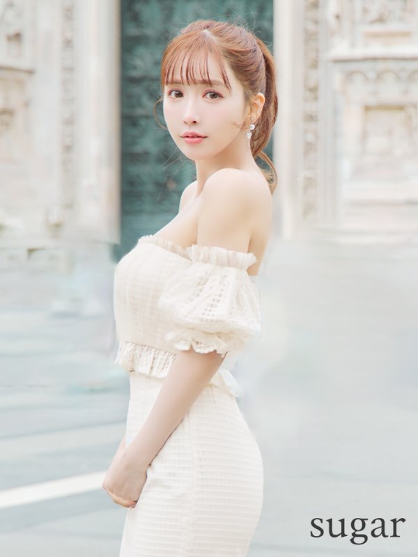 画像4: Lサイズあり【DEA./ディア】チェック/ フリルオフショル/ マーメイド/ セットアップ/ ロングドレス/ キャバドレス long[OF08] (4)