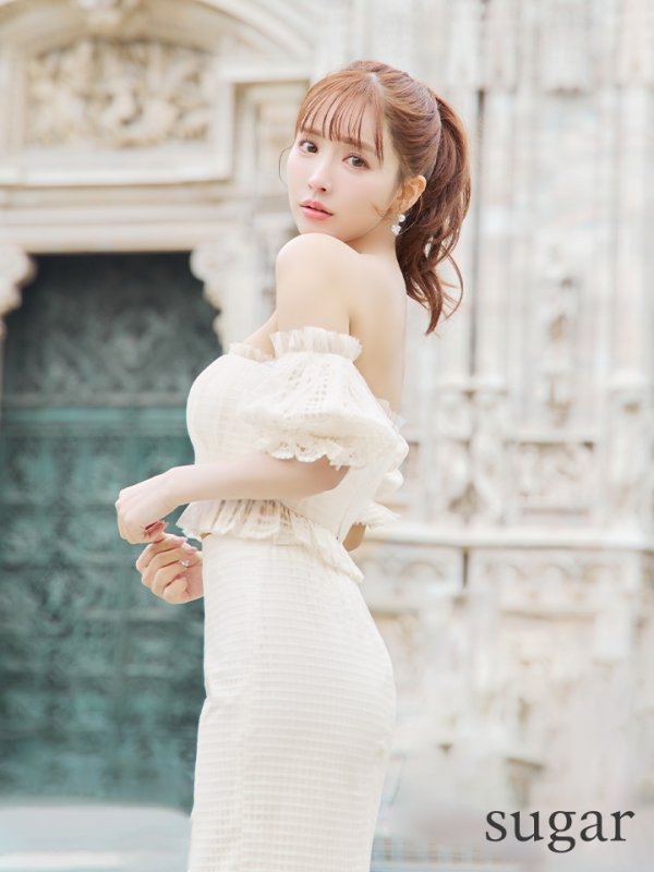 画像6: Lサイズあり【DEA./ディア】チェック/ フリルオフショル/ マーメイド/ セットアップ/ ロングドレス/ キャバドレス long[OF08] (6)