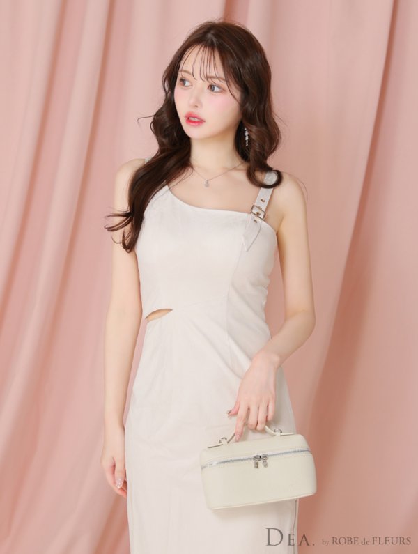 画像7: XSサイズあり【DEA./ディア】ウエストスリット/ スエード/ タイト/ ミディアム丈/ ワンピース/ キャバドレス[OF08] (7)