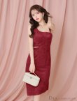 画像10: XSサイズあり【DEA.by ROBE de FLEURS/ディアバイローブドフルール】ウエストスリット/ スエード/ タイト/ ミディアム丈/ ワンピース/ キャバドレス[OF2] (10)