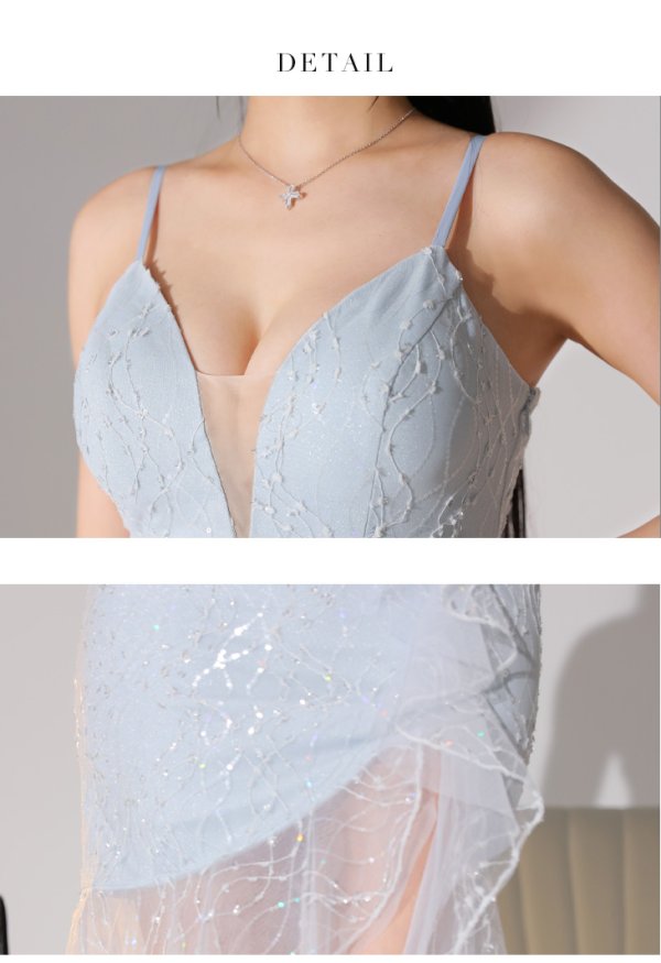 画像24: 【Glossy/グロッシー】バック編み上げ/ スリット/ スパークリーラメ/ ミモレ丈/ ミディアム丈/ ミディアムドレス/ キャバドレスlong[OF08] (24)