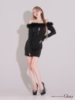 画像10: XSサイズあり【ROBE de FLEURS Glossy/ローブ・ド・フルール グロッシー】2way/ オフショル/ ファー/ バストジップ/ リブニット/ タイト/ ミニドレス/ キャバドレス[OF2] (10)