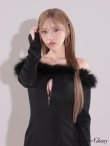 画像11: XSサイズあり【ROBE de FLEURS Glossy/ローブ・ド・フルール グロッシー】2way/ オフショル/ ファー/ バストジップ/ リブニット/ タイト/ ミニドレス/ キャバドレス[OF2] (11)
