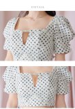 画像10: XSサイズあり【ROBE de FLEURS/ローブドフルール】ベルトデザイン/ パフスリーブ/ ドット/ タイト/ セットアップ/ ミニドレス/ キャバドレス[OF2] (10)