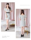 画像8: XSサイズあり【ROBE de FLEURS/ローブドフルール】ベルトデザイン/ パフスリーブ/ ドット/ タイト/ セットアップ/ ミニドレス/ キャバドレス[OF2] (8)