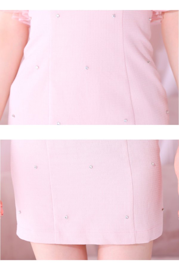 画像11: XSサイズあり【ROBE de FLEURS/ローブドフルール】バストフリル/ ラブリー/ ミニリボン/ キャミソール/ タイト/ ミニドレス/ キャバドレス[OF2] (11)