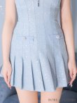 画像8: XSサイズあり【ROBE de FLEURS/ローブドフルール】ノースリーブ/ バストジッパー/ スパンコール/ プリーツ/ フレア/ ミニドレス/ キャバドレス[OF2] (8)