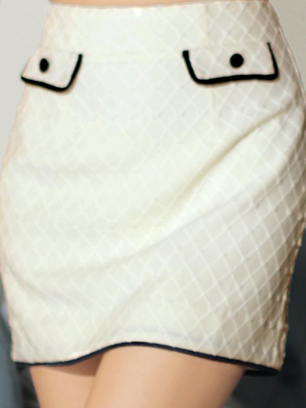 画像19: XSサイズあり【Glossy/グロッシー】襟デザイン/ バイカラー/ キャミソール/ ボタン/ タイト/ セットアップ/ ミニドレス/ キャバドレス[OF08] (19)