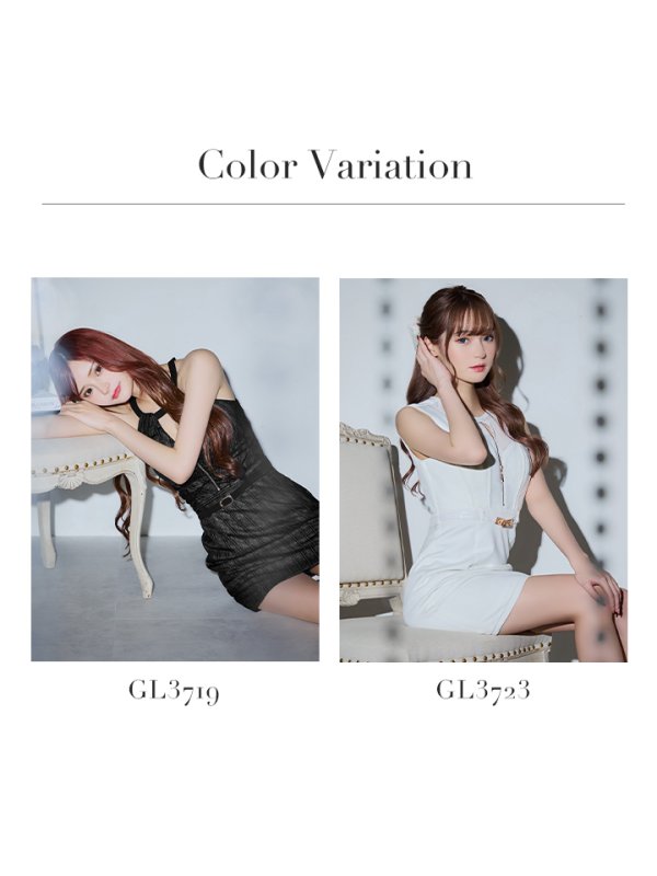 画像5: ☆XSサイズあり【Glossy/グロッシー】ジップ/ バストジップ/ ワンカラー/ セットアップ/ タイト/ ミニドレス/ キャバドレス[OF08] (5)