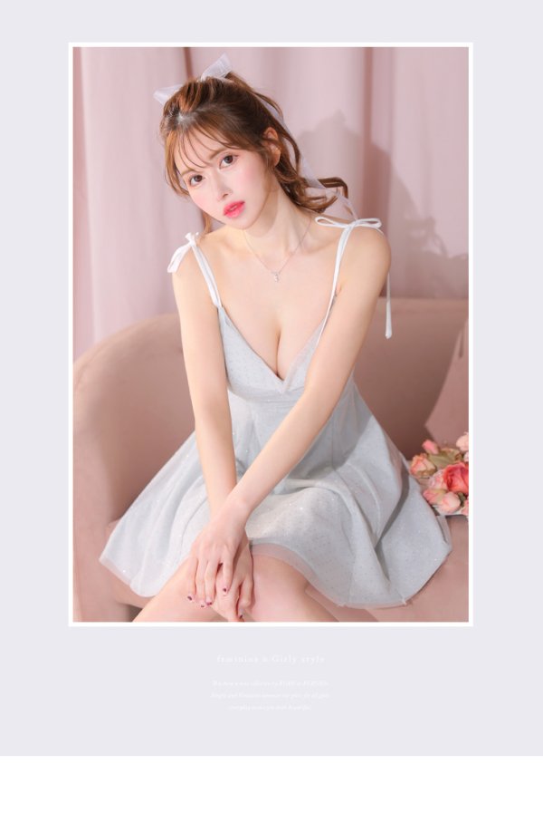 画像26: XSサイズあり【ROBE de FLEURS/ローブドフルール】ショルダーリボン/ スプリングツイード/ プリティ/ フレア/ ミニドレス/ キャバドレス[OF08] (26)