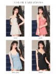 画像15: XSサイズあり【ROBE de FLEURS/ローブドフルール】スエードリボン/ チェックツイード/ ベルトデザイン/ フレア/ セットアップ/ ミニドレス/ キャバドレス[OF2] (15)
