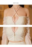 画像11: XSサイズあり【ROBE de FLEURS Glossy/ローブ・ド・フルール グロッシー】シアースリーブ/ クロスストラップ/ セットアップ/ ミニドレス/ キャバドレス[OF2] (11)