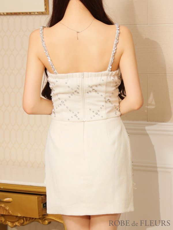 画像36: 【るな/関西コレクション着用】XSサイズあり【ROBE de FLEURS/ローブドフルール】サテンリボン/ ビジュー/ ガーリー/ セットアップ/ タイト/ ミニドレス/ キャバドレス[OF08] (36)