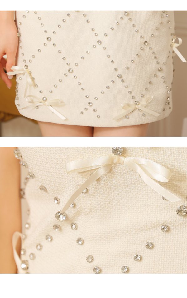 画像40: 【るな/関西コレクション着用】XSサイズあり【ROBE de FLEURS/ローブドフルール】サテンリボン/ ビジュー/ ガーリー/ セットアップ/ タイト/ ミニドレス/ キャバドレス[OF08] (40)