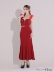 画像12: XS-Lサイズあり【ROBE de FLEURS Glossy/ローブ・ド・フルール グロッシー】フェザーショルダー/ ビジュー/ リブ/ ロングドレス/ キャバドレス long[OF2] (12)