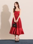 画像31: Lサイズあり【DEA.by ROBE de FLEURS/ディアバイローブドフルール】シフォン/ キャミ/ ベルトデザイン/ フレア/ ミモレ丈/ ミディアムドレス/ キャバドレス[OF2] (31)
