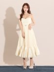 画像3: Lサイズあり【DEA.by ROBE de FLEURS/ディアバイローブドフルール】シフォン/ キャミ/ ベルトデザイン/ フレア/ ミモレ丈/ ミディアムドレス/ キャバドレス[OF2] (3)