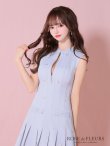 画像4: XSサイズあり【ROBE de FLEURS/ローブドフルール】ハートビジュー/ バストジップ/ プリーツ/ フレア/ ミニドレス/ キャバドレス[OF2] (4)