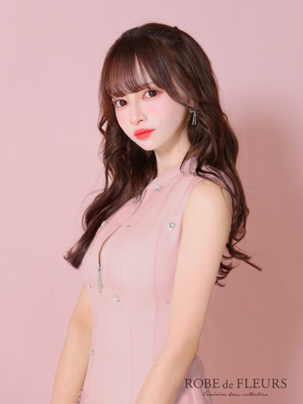 画像21: XSサイズあり【ROBE de FLEURS/ローブドフルール】ハートビジュー/ バストジップ/ プリーツ/ フレア/ ミニドレス/ キャバドレス[OF08] (21)