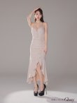 画像6: XSサイズあり【ROBE de FLEURS Glossy/ローブ・ド・フルール グロッシー】ラメ/ フリル/ スリット/ キャミ/ ロングドレス/ キャバドレス long[OF2] (6)