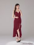 画像9: XSサイズあり【ROBE de FLEURS Glossy/ローブ・ド・フルール グロッシー】ラメ/ フリル/ スリット/ キャミ/ ロングドレス/ キャバドレス long[OF2] (9)