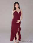 画像11: XSサイズあり【ROBE de FLEURS Glossy/ローブ・ド・フルール グロッシー】ラメ/ フリル/ スリット/ キャミ/ ロングドレス/ キャバドレス long[OF2] (11)