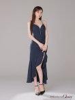 画像12: XSサイズあり【ROBE de FLEURS Glossy/ローブ・ド・フルール グロッシー】ラメ/ フリル/ スリット/ キャミ/ ロングドレス/ キャバドレス long[OF2] (12)