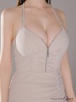 画像18: XSサイズあり【ROBE de FLEURS Glossy/ローブ・ド・フルール グロッシー】ラメ/ フリル/ スリット/ キャミ/ ロングドレス/ キャバドレス long[OF2] (18)