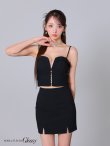 画像10: XSサイズあり【ROBE de FLEURS Glossy/ローブ・ド・フルール グロッシー】サイド編み上げ/ バストカット/ タイト/ セットアップ/ ミニドレス/ キャバドレス[OF2] (10)