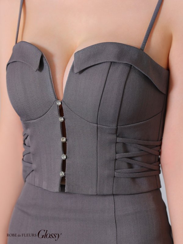 画像28: XSサイズあり【Glossy/グロッシー】サイド編み上げ/ バストカット/ タイト/ セットアップ/ ミニドレス/ キャバドレス[OF08] (28)