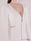 画像8: XSサイズあり【ROBE de FLEURS Glossy/ローブ・ド・フルール グロッシー】センタージップデザイン/ ロングスリーブ/ シンプル/ ミニドレス/ キャバドレス[OF2] (8)
