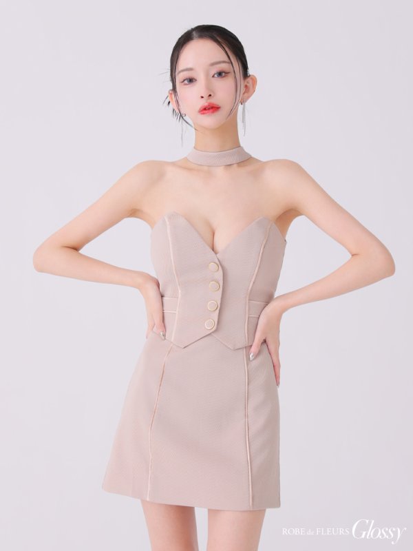 ピンクベージュ モデル:まおちゃる 身長:160cm 着用サイズ:Sサイズ