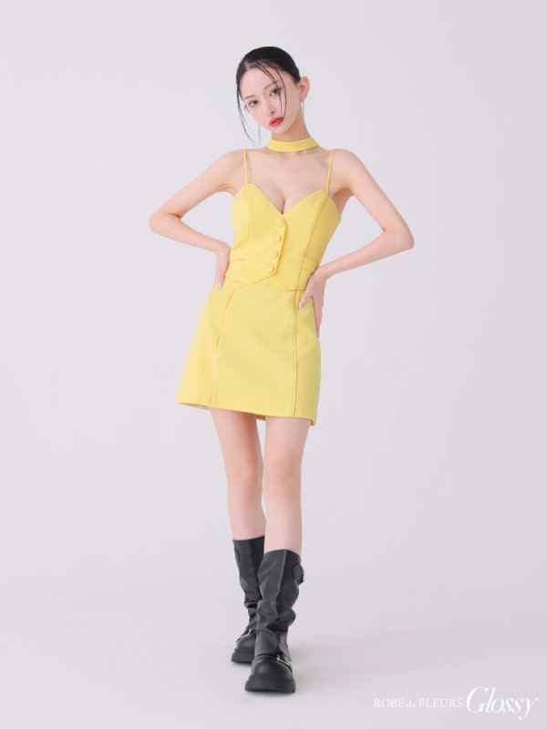 イエロー モデル:まおちゃる 身長:160cm 着用サイズ:Sサイズ