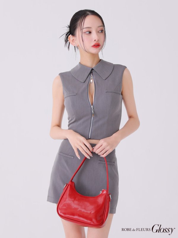 グレー モデル:まおちゃる 身長:160cm 着用サイズ:Sサイズ