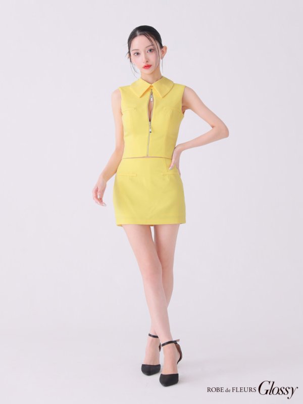 イエロー モデル:まおちゃる 身長:160cm 着用サイズ:Sサイズ