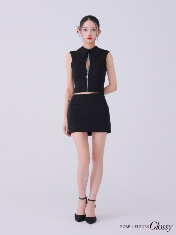 ブラック モデル:まおちゃる 身長:160cm 着用サイズ:Sサイズ